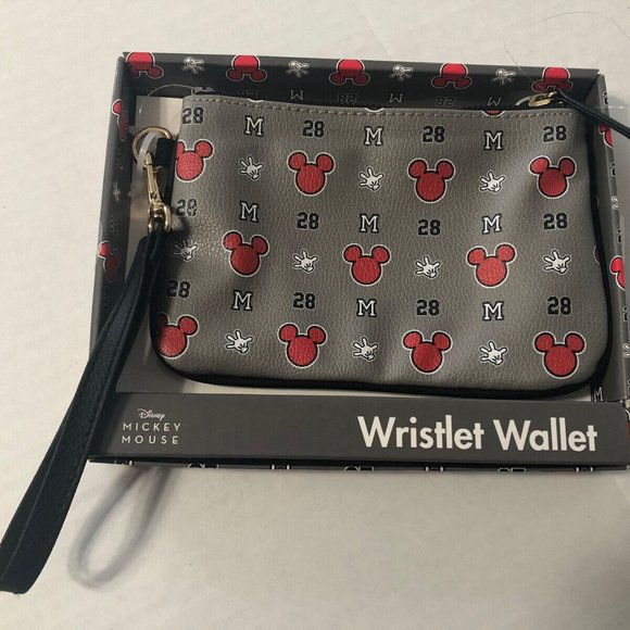 Mickey Mouse Gray Sporty Wristlet- New in Gift Box - Picture 2 of 3